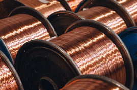Spools of copper wiring